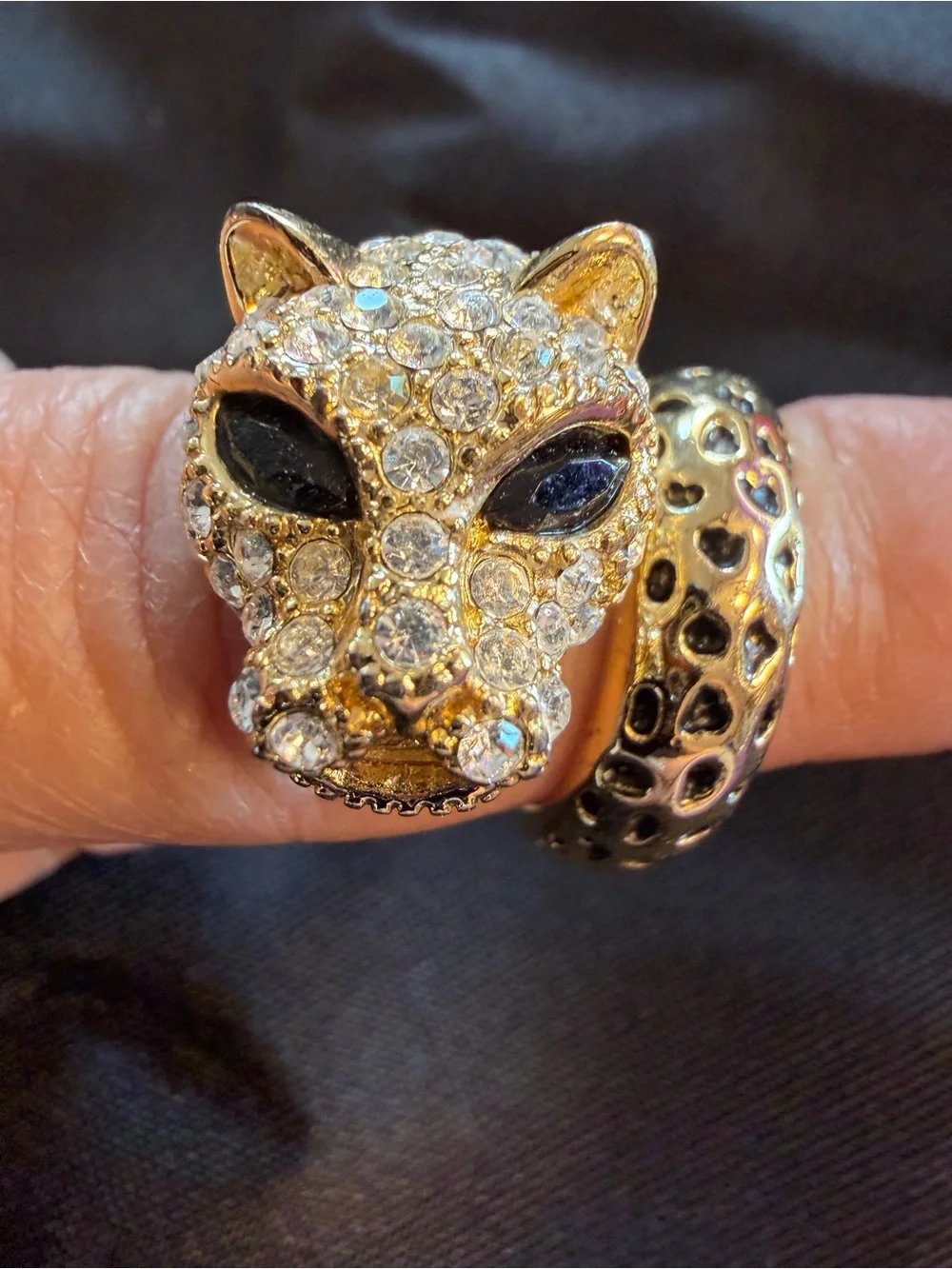 Park Lane Crystal Leopard Wrap Statement Ring Size 8 Retired